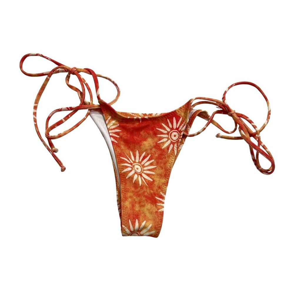 LOLEIA Tie Side Bikini Bottoms in Sunkissed Orange